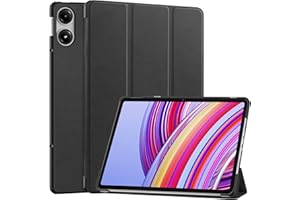 zZjoOoj Coque Étui pour Redmi Pad Pro/Xiaomi Poco Pad (2024) 12,1 Pouces, étui de Protection Ultra Fin et léger avec Fonction Support et Fonction Veille/réveil Automatique - Noir