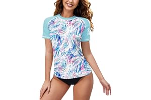 BesserBay Women's UV Rash Vest UPF 50+Sun Protection Swimming Costume Swim Top S-XXL