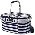Solance - Foldable Waterproof Large Picnic, Shopping or Cooler Basket with Strap - 30L