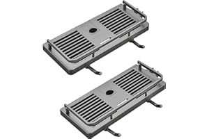 DUFU Bathroom Shower Shelf, Rustproof Shower Caddy Bathroom Storage, No Drill Organiser for Shampoo, Soap with Buckle and Shower Head Hook Suit 21-25mm Shower Rail, 2 Packs (Grey)