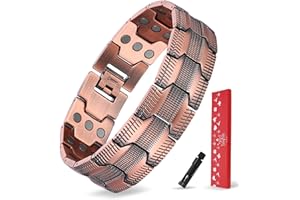 MagEnergy 99.9% Copper Magnetic Bracelet for Men, 3X Magnetic Bracelets with Ultra Strength Magnets, Adjustable Wristband & Holiday Christmas Box (Copper 031)