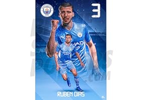 Be The Star Posters Póster de Man City FC Dias Action 21/22 A2, producto oficial