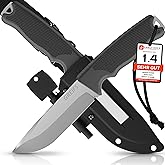 GREIFS® Outdoor-Messer G-Serie aus 440C Stahl mit Holster & Dangler, edles Survival Messer für die Bushcraft Ausrüstung, Jagd