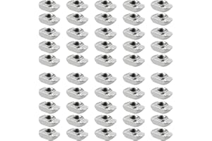 Kamtop Écrou Marteau M6 50pcs T-Slot Écrou En Acier Galvanisé Marteau Écrou Fente Type B T-Slot Écrou M6 50pcs T-Slot Noyau Écrou 1.5 mm pour Profil En Aluminium