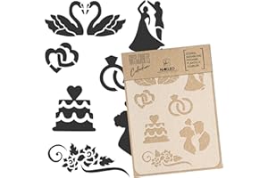 NL NAKLEO ART & WALL DECOR BRICOLAGE réutilisable pochoir en plastique / / A3 A4 A5 Mariage #1 / / Artisanat - Meubles - Scrapbooking - Découpage (15x21cm)