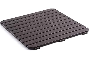 Tatay Tarima de Ducha Cuadrada de plástico Resistente, Acabado Efecto Madera, con protección Anti-UVA, antidesliante, con Tacos de Goma en la Base.