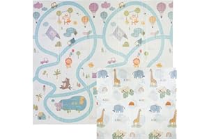 CCLIFE Tapis de Jeux Bebe Pliable Reversible Tapis éveil Bébé 196x176x1cm Impermeable Tapis Enfant Ramper