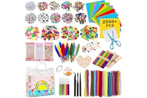 JOTOL Lavoretti Creativi per Bambini,2500+ Pezzi DIY Art Craft Set,Kit Artigianali Giochi Kids Mestiere Fai da Te Decorazioni Giocattoli, 3+Anni