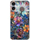 PrintiFy iPhone 17 ile Uyumlu Vitray M&uuml;cevher Flora Tasarımlı Şeffaf Silikon Kılıf