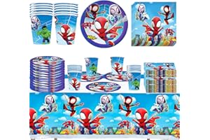 DecPtyTa Stoviglie per Feste di Compleanno,Decorazioni Compleanno Piatti e Bicchieri Tovaglioli Tovaglia,Adatto per 20 persone Decorazioni Compleanno(A)