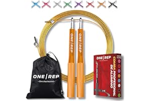 ONE REP Comba Crossfit Profesional de Aluminio - Speed Jumping Rope - Jump Combas Fitness con Rodamientos y Mango Antideslizante, Jump Rope, Cuerda Saltar, Jumping Boxeo. Para Mujer, Hombre