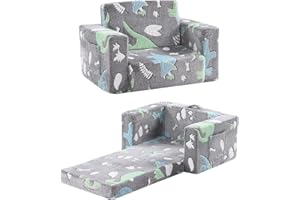 YOTATING 2-in-1 Kids Sofa Chair, Glow in The Dark Convertible Toddler Chair Flip Out Children Sofa Chair Folding Kids Play Sofa with Removable Cover Armrest Chair for Girl or Boy