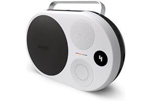 Polaroid Odtwarzacz muzyczny P4 (czarny) – potężny duży bezprzewodowy głośnik Bluetooth do wielokrotnego ładowania z podwójnym parowaniem stereo