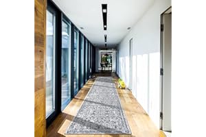 Enyhom Runner Rugs for Hallway 75 X 305cm Non Slip, Extra Long Entryway Runner Doormat, Washable Soft Laundry Carpet Rugs Vintage Boho Kitchen Runners Rugs for Bathroom Entrance, Grey