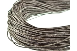 esnado Lederschnur Rund 2 mm. Kaffee Meliert - 1 Meter