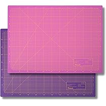 Elan 5-laagse Snijmat Roze en Lila A2, Zelfhelende 3 mm Snijmat, Knutselmat met Dubbelzijdig Raster, Metrische Snijonderlegger voor Quilten, Naaien, Patchworken, Scrapbooken, enz. 60 x 45 cm