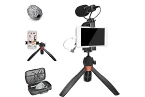 comica Smartphone Micro Kit CVM-VM10-K2 Pro, Vlogging Vidéo Kit Vlogger Kit avec Cardioïde Microphone, Mini Trépied pour iPhone, Samsung, Huawei pour Vidéo Youtube TikTok Vlogging