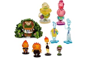 Disney Store Set de figuritas de Lujo, Elementos, Contiene 9 Piezas, Figuras de Elementos con Detalles Moldeados, el Set Incluye a Ember, Wade y Clod, Entre Otros, para Mayores de 3 años