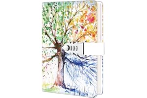 ‎ZXHQ ZXHQ Tagebuch mit Schloss für Mädchen und Frauen, geheimes Schloss-Tagebuch mit exquisitem Musterdesign, nachfüllbares Notizbuch aus Kunstleder, Größe A5 (21 x 15 cm) Baum des Lebens