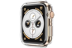 AVANA Case for Apple Watch Series 9/8 / 7 41mm Protective Case Screen Protector Thin Soft Silicone TPU Cover iWatch Cover Protection Clear Slim Case Bumper - Transparent