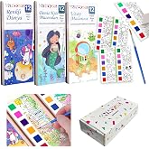 Renk Paletli Sulu Boya Etkinlik Seti, Kendin Yap (DIY) Kitap Ayracı, &Ccedil;ocuklar ve Yetişkinler i&ccedil;in 3 Adet Yeni Nesil Sulu Boya