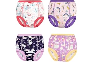 FLYISH DIRECT Calzones de Entrenamiento Pantalones de Entrenamiento para niños para niños y niñas, Calzoncillos de Entrenamiento para bebés de 4 Paquetes, para 2 a 6 años