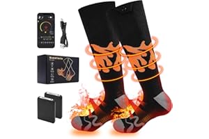 Augot Heated Socks for Women and Men, Rechargeable Electric Heating Socks Thermal Foot Warmers Winter Thermal Electric Socks for Skiing Hiking Camping Outdoor