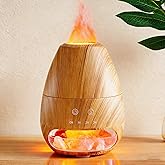 Diffuseur d'huiles Essentielles avec Lumière Effet Flamme et Lampe de Sel de l'Himalaya Humidificateur Ultrasonique Diffuseur