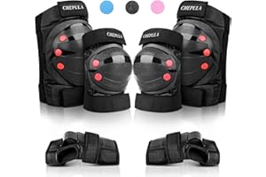 CHEPULA Schoner Inliner Kinder Erwachsene, 6 in 1 Protektoren Set, Verstellbare Knieschoner Ellenbogenschoner Handgelenkschoner, Schützer Schutzausrüstung Schonerset für Skateboard Skate Skiing