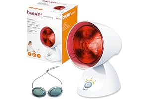 Beurer Lampe à Infrarouge IL 35 - Lumière et Chaleur pour votre Bien-Être- Lampe Chauffante Bienfaisante en Cas de Rhumes et de Tensions Musculaires - Minuteur Êlectronique à 3 Niveaux - 150 watts