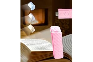 ‎RUNESOL Runesol Rosa Leselampe Buch Klemme, USB-aufladbare Leselicht, 3 augenschonende Modi Buchlampe für das Lesen im Bett, Reading Light mit 80 Stunden Akkulaufzeit