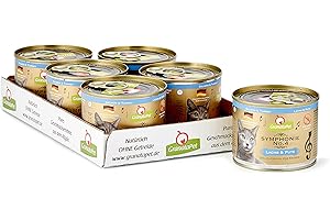 GranataPet Symphonie No. 4: Salmón y Pavo, alimento para Gatos sin Cereales ni azúcares, Filete en Jalea Natural, Delicado alimento húmedo para Gatos, 6 x 200 g