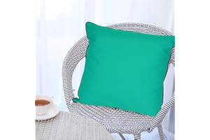 LILENO HOME Kissen 60x60 cm [2er Set] - Wasserabweisende Kissenhülle Türkisgrün (ohne Füllkissen) - Kissenbezug wasserfest als Gartenkissen oder Dekokissen - Kissenhülle Indoor und Outdoor