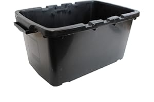 All-Green Coral 44 Litre Black Outdoor Kerbside Waste Recycling Box/Storage Box - With Various Lid Combinations (Black Box)