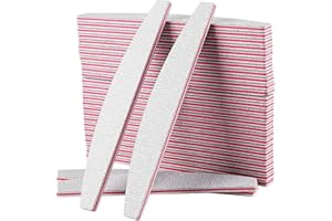 AYITOO 50 Pezzi Lime per Unghie 100/180 Professional, Lima Unghie Lavabile,Doppia Faccia Lima Unghie per Manicure E Unghie in Gel,Forma di Trapezio