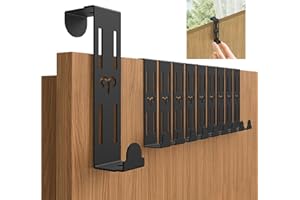 QUIRLIG Perchero Puerta, 10 Piezas Colgador Puerta, Versátil Gancho Puerta, Percha Puerta Sin Taladrar Door Hook para Cocina Dormitorio Gabinete Cajón - Negro