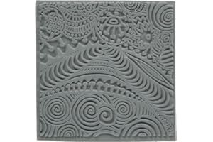 CERNIT CE95001C - Texture Plates for Modelling Clay - Creative Support in Rubber, Polymer Clay - Freestyle Abstract Effects and reliefs - Format 9x9 cm