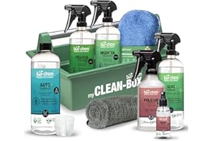 ‎BIO-CHEM CLEANTEC bio-chem CLEANTEC Autopflege Premium Set 9-teilig für das gesamte Auto im Innenraum und Außenbereich I Optimales Pflegeset für die Anwendung außen und innen I Mit Mikrofasertuch und Werkzeugbox