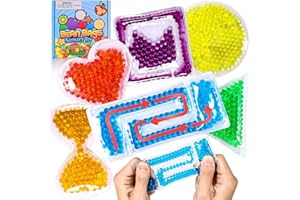 Richtim Maze Sensory Toy: 6 Pack Sensory Toys Water Bean Bags for Kids and Adults, Maze Shapes Sensory Beads Toys Anxiety Stress Relief Toys for Autism, ADD, and ADHD