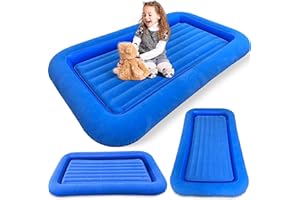 VANILLA LEISURE.CO.UK Vanilla Leisure Kids Inflatable Bed Raised Sides Childs Air Mattress Camping and Travel Bed Quick Inflation Childens Sleepover Inflatable Mattress Size: 152 x 89 x 19cm