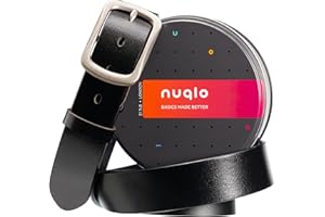 NUQLO Cintura Uomo Pelle vera | No Logo | Cuoio di prima scelta | Fibbia in metallo spazzolato | Resistente all’usura e ai graffi