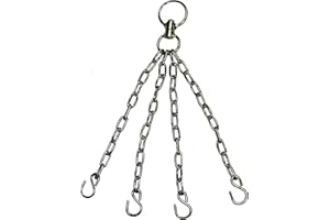 ‎LISARO Lisaro Premium 4-Punkt Stahlkette für Boxsäcke & Maisbirnen | verchromte Boxsackaufhängung | belastbar bis zu 100 kg