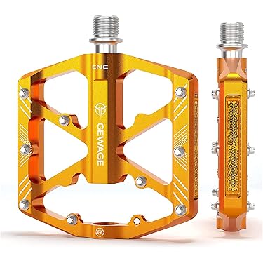 Pédales Bmx Larges Pédales VTT ROCKBROS 9/16 - Plates En Nylon Anti-Dérapantes Avec 3 Roulements Étanches Pédales Nylon Anti-dérapantes