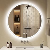Specchio Da Bagno Ovale Con Luci LED 60x90 Cm - Dimmerabile 3 Temperature (3000K/4000K/6000K) - Antiappannamento, Touch Sensor, Spegnimento Automatico - Verticale O Orizzontale - 2
