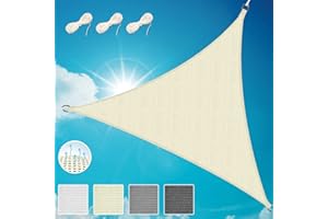 Sol Royal Sonnensegel dreieckig 3x3x3m Wasserdurchlässig HDPE Atmungsaktiver Balkon Terrasse Segeltuch UV Sonnenschutz Segel Garten Pool Camping Creme – Shade Sails HS9