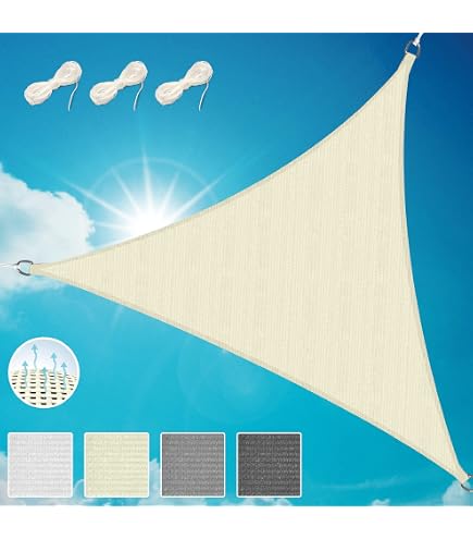 Schneider Sonnensegel Teneriffa, natur, 360 x 360 x 360 cm dreieckig, 230-02, HDPE-Gewebe, 0.9 kg
