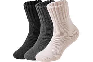 Wamicu Chaussettes Chaudes Femme Grosses Chaussettes d'Hiver Thermiques et Épaisses Tricotées pour Boots 3 Paires, pour Les Cadeaux, EU 37-42