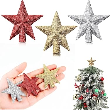 Kaemingk Weihnachtsbaumspitze - 21cm Stern Aus Kunststoff In Dunkelrot