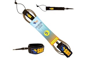 SANTA BARBARA SURFING SBS 9ft Surf Leash for Longboard & Paddleboard