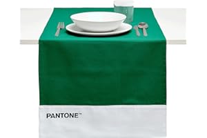 OSAMA HOME PANTONE Runner Tavola Moderno in 100% Cotone, 220 gr - Tovaglia Centrotavola Morbida e Resistente, Ideale per Accessori Cucina e Tovagliette Centro Tavola in Tessuto, 45x145 cm, Verde